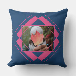 2枚の写真を幾何学的パターン装飾用クッション クッション