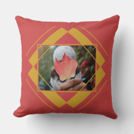 2枚の写真を幾何学的パターン装飾用クッション クッション