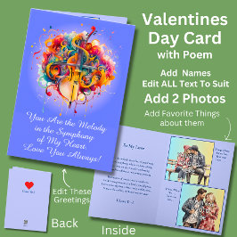 2枚の写真を添えて、あなたは私のバレンタインのメロディー カード