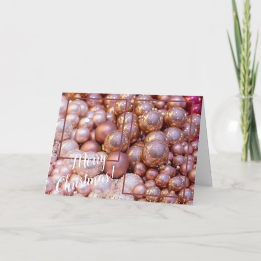 2枚の写真を追加 おしゃれなオーナメント ホリデーカード (正面)