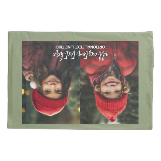 2枚の写真を追加 – シンプルCollage 枕カバー (裏面)