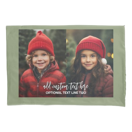 2枚の写真を追加 – シンプルCollage 枕カバー (正面)