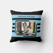 2枚の写真を追加 テキスト 黒 青 クッション (裏面)