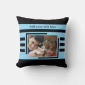 2枚の写真を追加 テキスト 黒 青 クッション (正面)