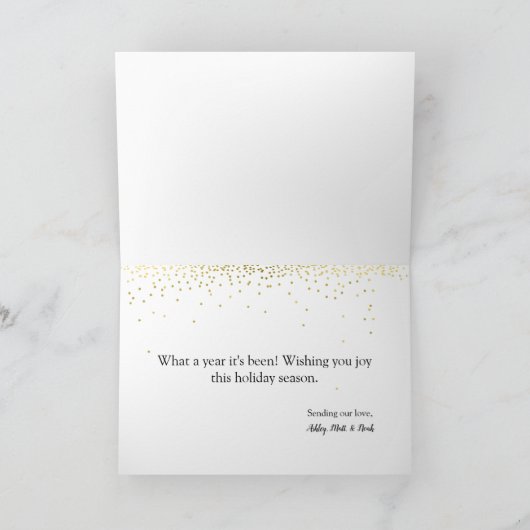 2枚の写真を追加 美しいオーナメント ホリデーカード (内部)