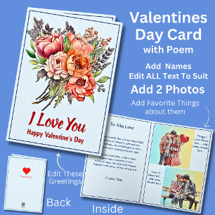 2枚の写真を追加, Blue Valentine Day with Love Poyte カード