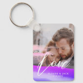 2枚の写真を追加Love引用文ホログラフィックオーバーレイ キーホルダー (正面)