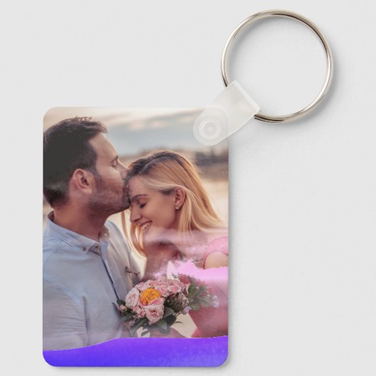 2枚の写真を追加Love引用文ホログラフィックオーバーレイ キーホルダー (裏面)