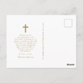 2枚の写真を飾った初めての聖体拝領 感謝カード ポストカード (裏面)