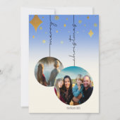 2枚の写真を飾るクリスマスのオーナメント シーズンカード (正面)