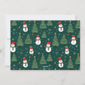 2枚の写真を飾る エレガントなスクリプト グリーン ホワイト シーズンカード (裏面)