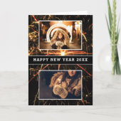 2枚の写真を飾る 花火 おめでとう2026年 シーズンカード (正面)