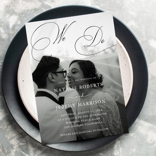 2枚の写真をQRコードカジュアル結婚で 招待状