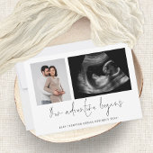 2枚の写真アドベンチャーが妊娠の発表を開始 案内状