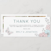 2枚の写真アート花模様蝶ありがとう (正面/裏面)