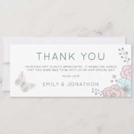 2枚の写真アート花模様蝶ありがとう