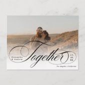 2枚の写真エレガントを一緒にスクリプトで日付を保存 ポストカード (正面)