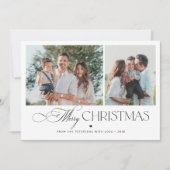 2枚の写真エレガントタイポグラフィ台本メリークリスマス シーズンカード (正面)
