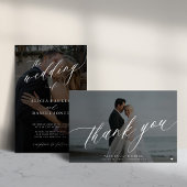 2枚の写真エレガントモダンオーバーレイ結婚スクリプト 招待状