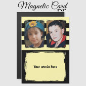 2枚の写真カスタム語(黄色の磁気カード) マグネット招待状