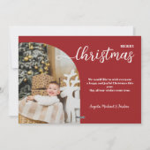 2枚の写真クリスマスアーチミニマモダンリスト シーズンカード (裏面)