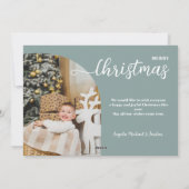 2枚の写真クリスマスアーチミニマモダンリスト シーズンカード (裏面)