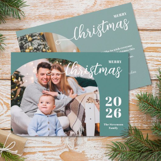 2枚の写真クリスマスアーチミニマモダンリスト シーズンカード