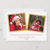 2枚の写真クリスマスオーナメントグリーティングカード (裏面)