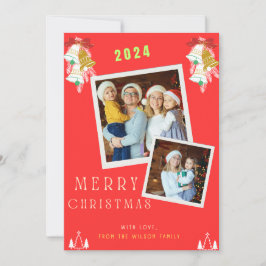 2枚の写真クリスマスファミリー 招待状