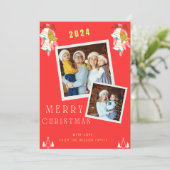 2枚の写真クリスマスファミリー 招待状 (スタンド正面)