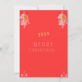 2枚の写真クリスマスファミリー 招待状 (裏面)