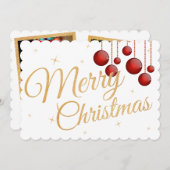 2枚の写真クリスマスフェスティバルグリーティングカード (正面/裏面)