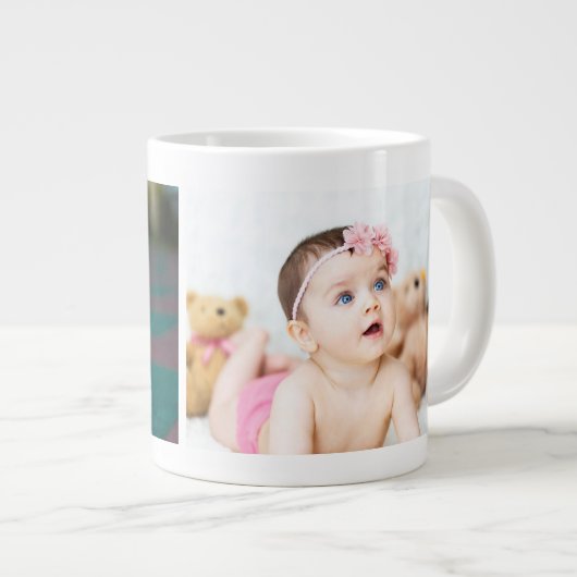 2枚の写真コラージュ|友人の家族企業の| ジャンボコーヒーマグカップ (正面右)