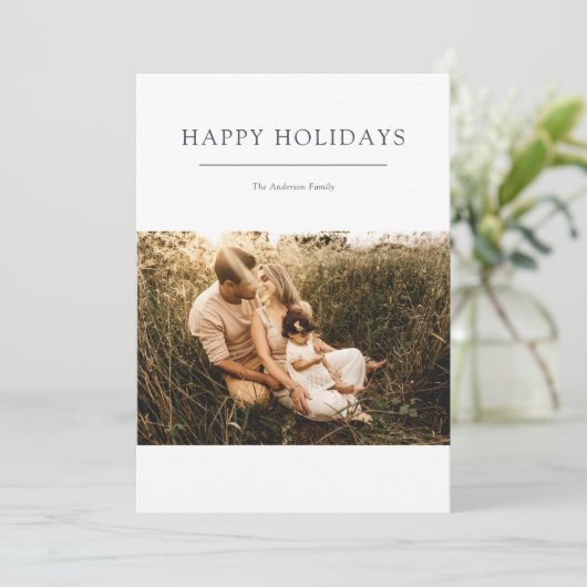 2枚の写真シンプルのとモダン シーズンカード (スタンド正面)