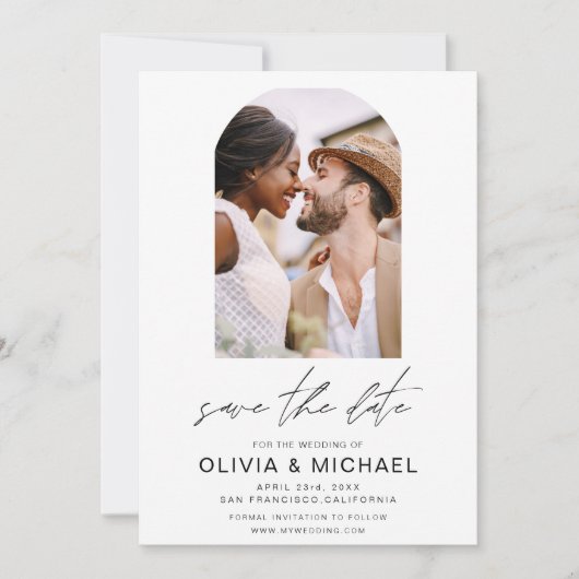 2枚の写真シンプルの写真を保存結婚する セーブザデート (正面)