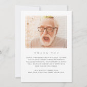 2枚の写真シンプルをモダン愛する思い出の葬儀 サンキューカード (裏面)