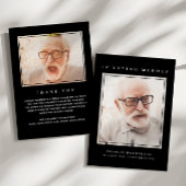 2枚の写真シンプルをモダン愛する思い出の葬儀 サンキューカード