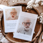 2枚の写真シンプルをモダン愛する思い出の葬儀 サンキューカード