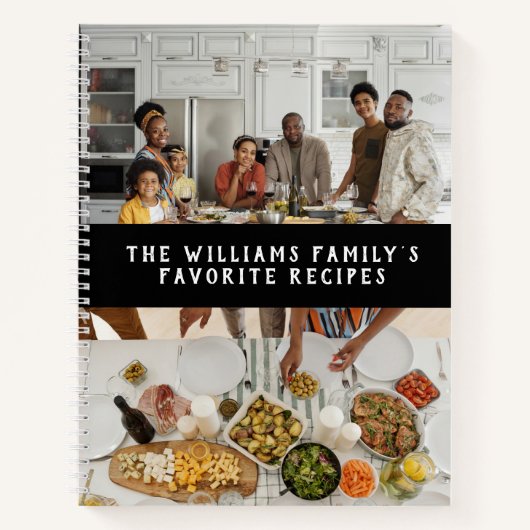 2枚の写真シンプルファミリレシピ ノートブック (正面)