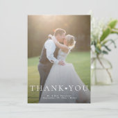 2枚の写真シンプルモダンタイポグラフィのハート結婚の サンキューカード (スタンド正面)