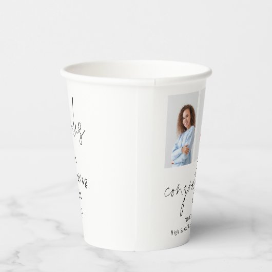 2枚の写真スクリプトおめでとうグラ感謝していド 紙コップ (右)