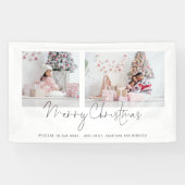 2枚の写真スクリプトようこそ名前メリークリスマス 横断幕 (横)