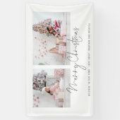 2枚の写真スクリプトようこそ名前メリークリスマス 横断幕 (縦)