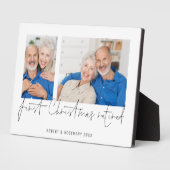 2枚の写真スクリプト名初めてのクリスマス 退職した フォトプラーク (側面)