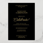 2枚の写真ダブルツインズ卒業実在ゴールデンブラック 箔招待状 (裏面)