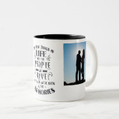 2枚の写真パーソナライズされたが物と一緒にマ最高のグされる ツートーンマグカップ (正面右)