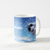 2枚の写真パーソナライズされたバブルハートペット記念館 コーヒーマグカップ (正面右)