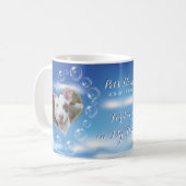 2枚の写真パーソナライズされたバブルハートペット記念館 コーヒーマグカップ (正面左)