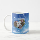 2枚の写真パーソナライズされたバブルハートペット記念館 コーヒーマグカップ (左)