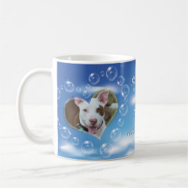 2枚の写真パーソナライズされたバブルハートペット記念館 コーヒーマグカップ